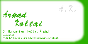 arpad koltai business card