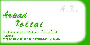 arpad koltai business card